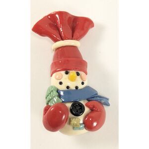 Vintage Christmas Snowman Brooch